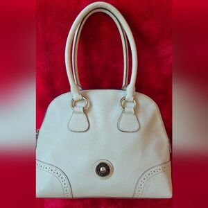 Dooney & Bourke Cream Leather Satchel